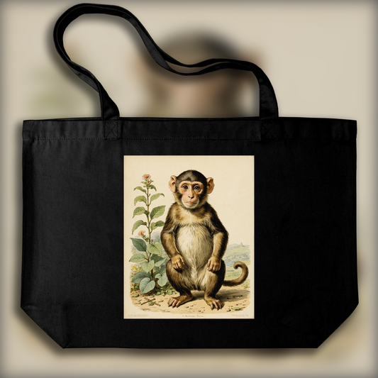 Tote bag - Contes charmants, délicates aquarelles britanniques, Singe - 2270210448