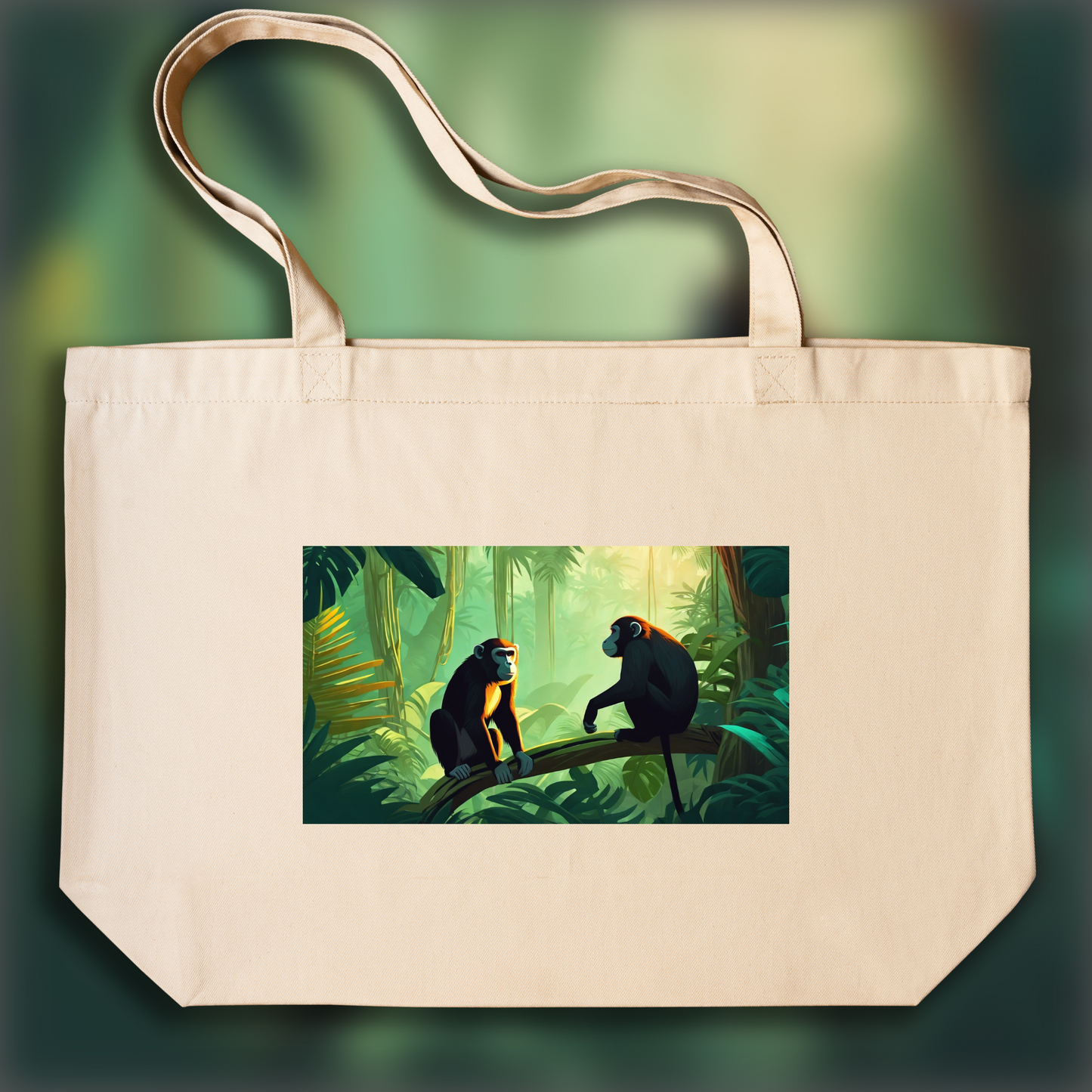 Tote bag - Jungle tropicale, A monkey in the jungle - 1427186084