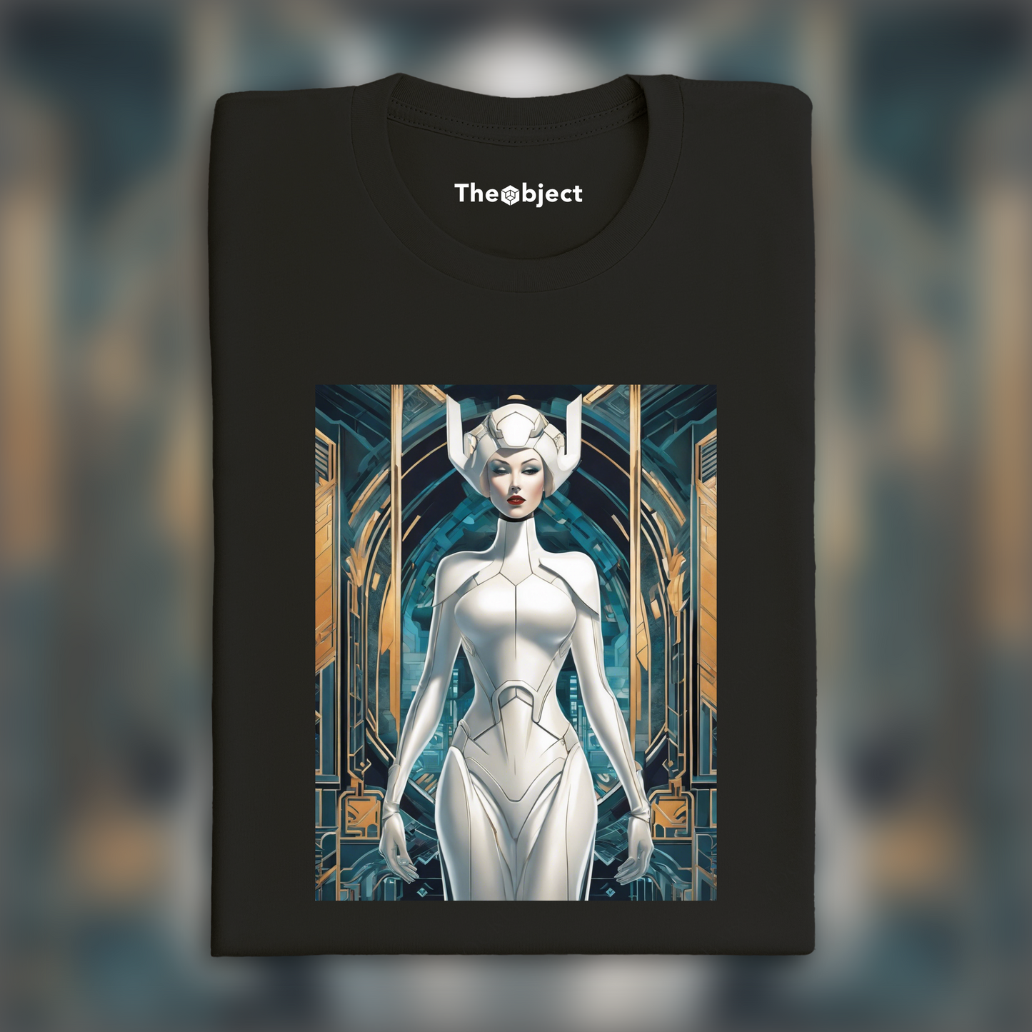 T-Shirt - Art Deco, a white ghost in the shell cyborg in the Seychelles - 452370860