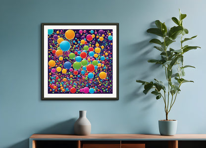 Poster with metal frame: Psychedelic art, Bubbles