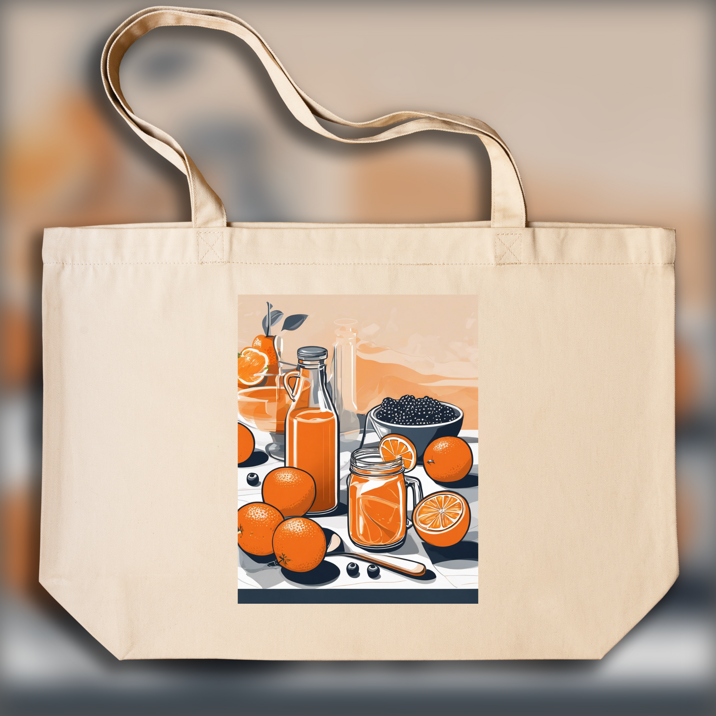 Tote bag - Clean, modern and edgy American illustration, Orange  - 1636519132