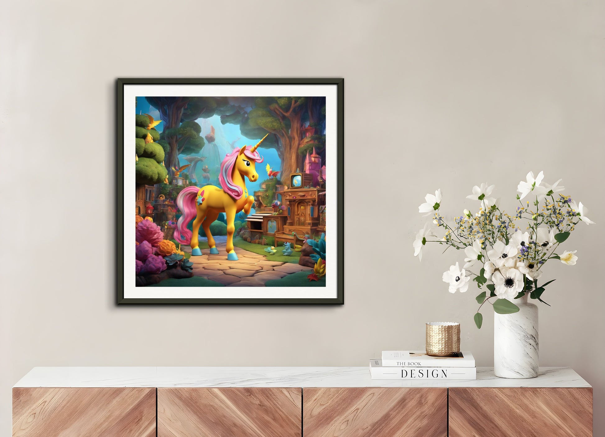 Poster with metal frame: Children's TV program, Unicorn