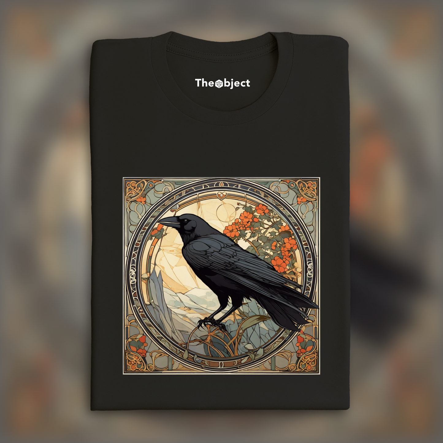 T-Shirt - Enchanting fusion of ornate lines and flowing shapes, Crow - 248461167