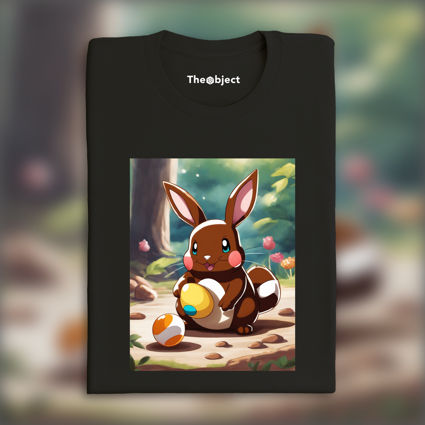 T-Shirt - Pokémon , lapin avec oeuf en chocolat - 3860895610