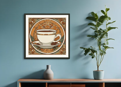 Poster with metal frame: , Coffee