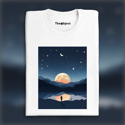 T-Shirt - Minimalist art, Moon and starry sky - 808489923