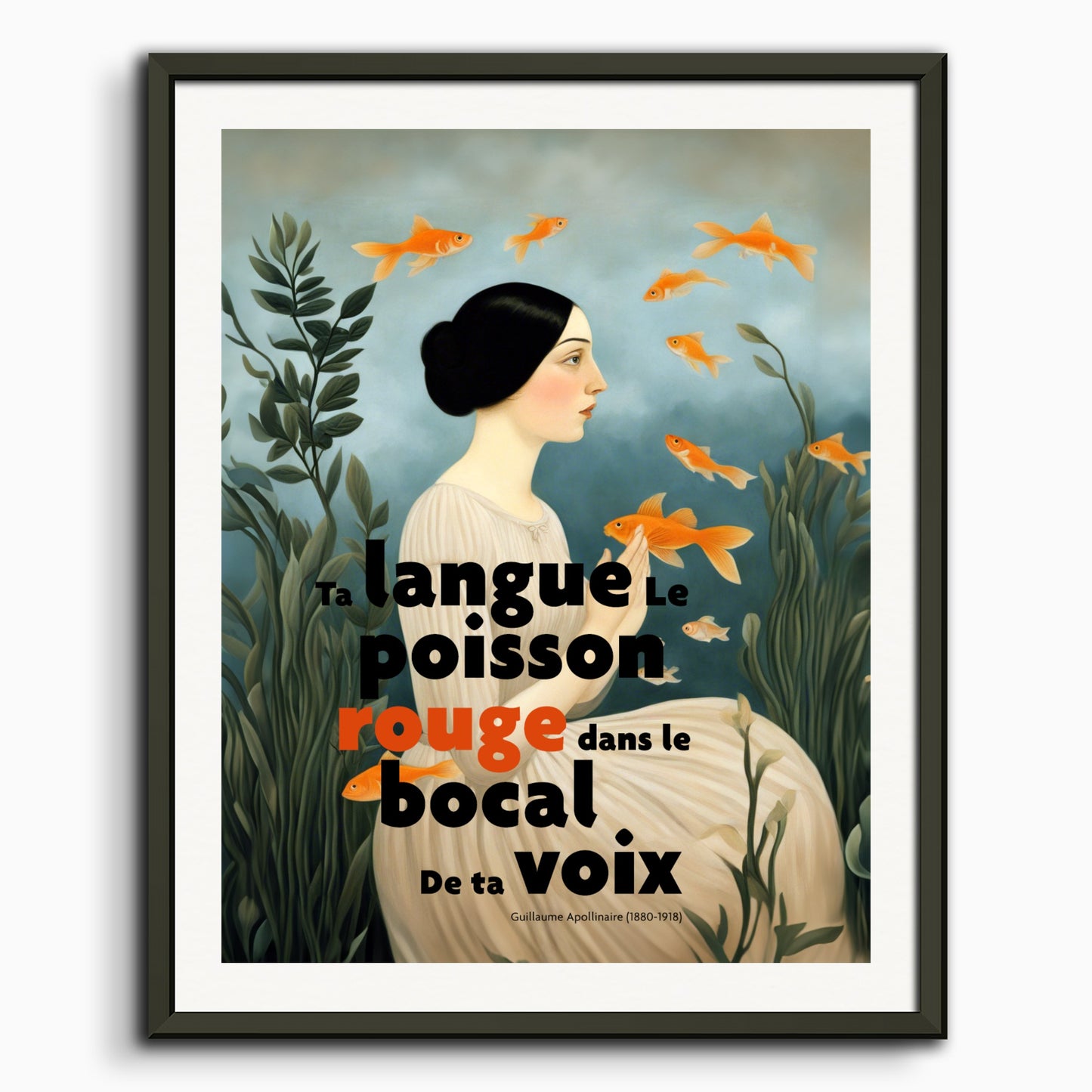 Poster: Your tongue, this goldfish, Guillaume Apollinaire