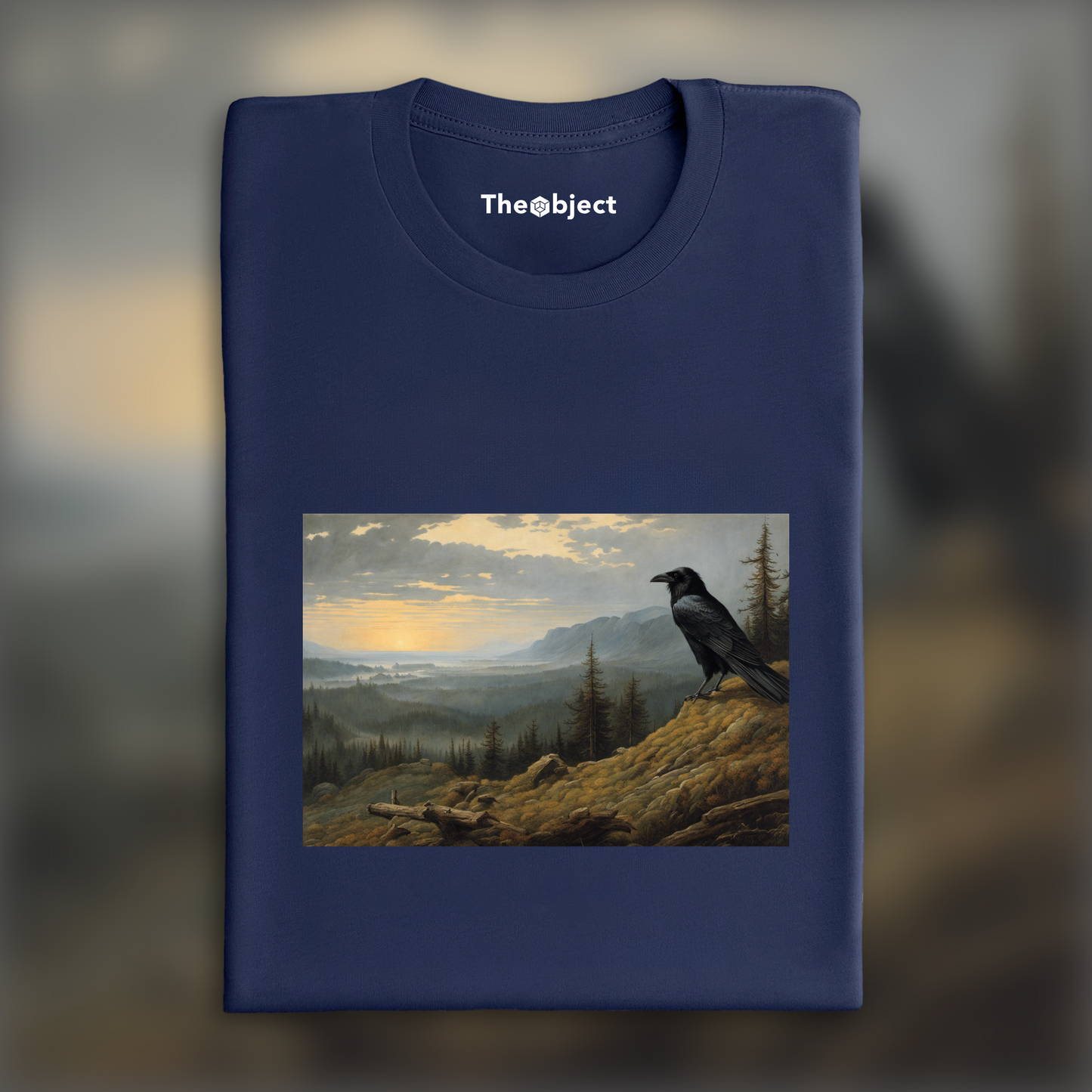 T-Shirt - Mesmerizing landscapes invoking spiritual introspection, a crow - 1972741577