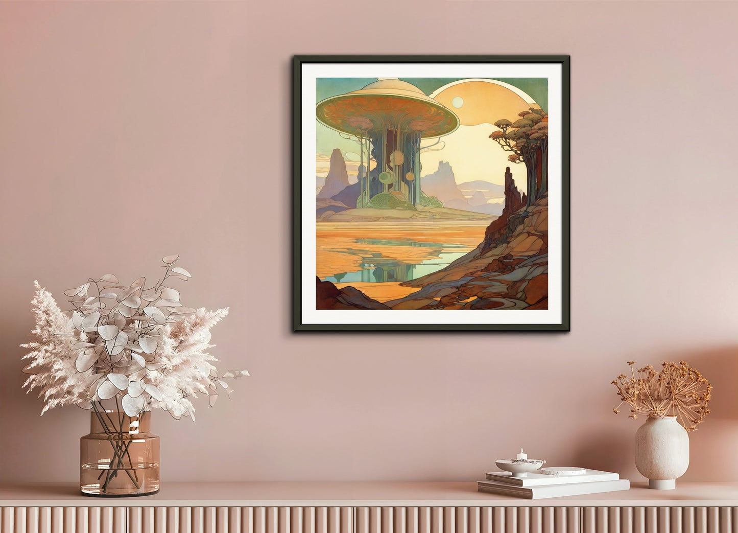 Poster with metal frame: , Exoplanet landscape