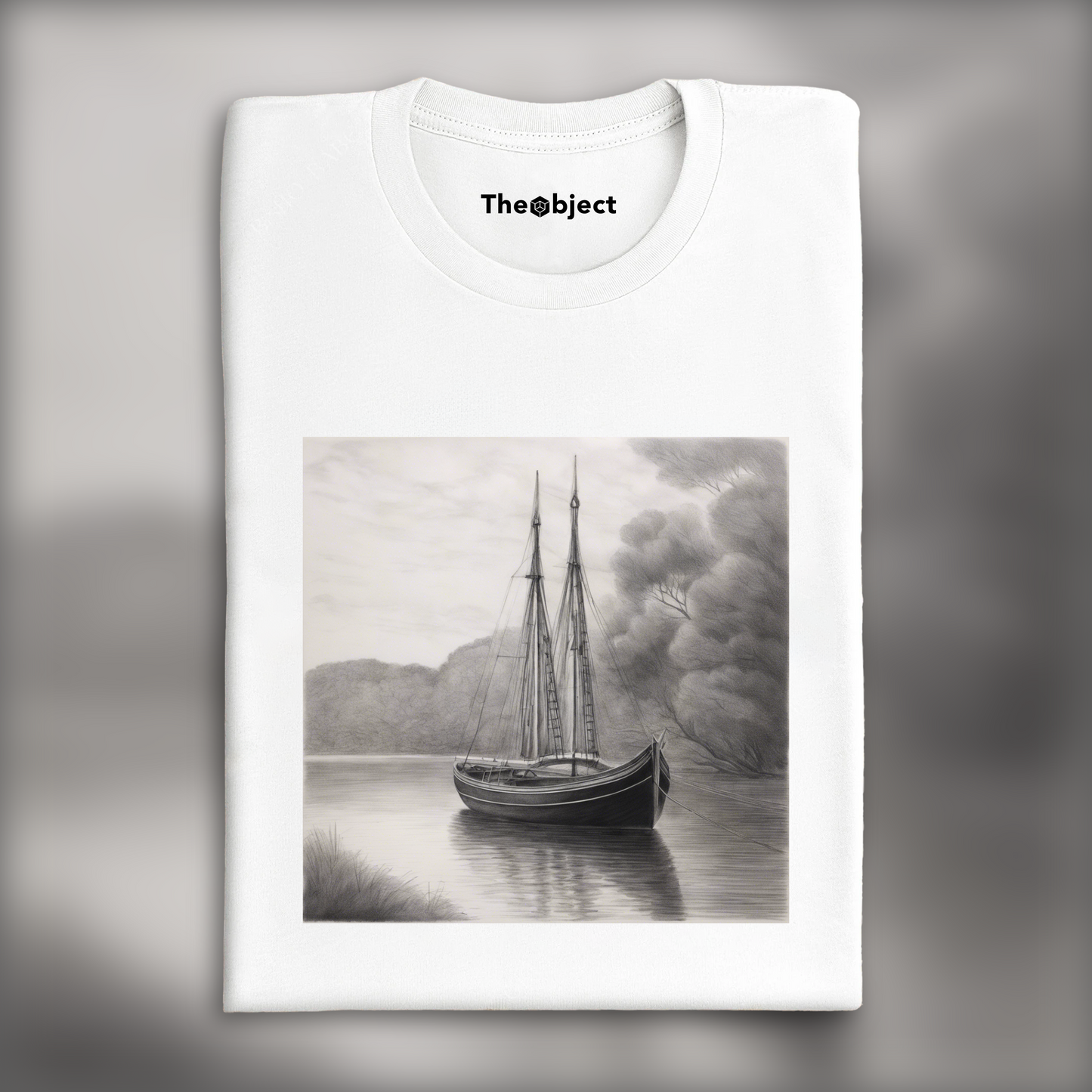 T-Shirt - Pencil drawing, Boat - 776066494