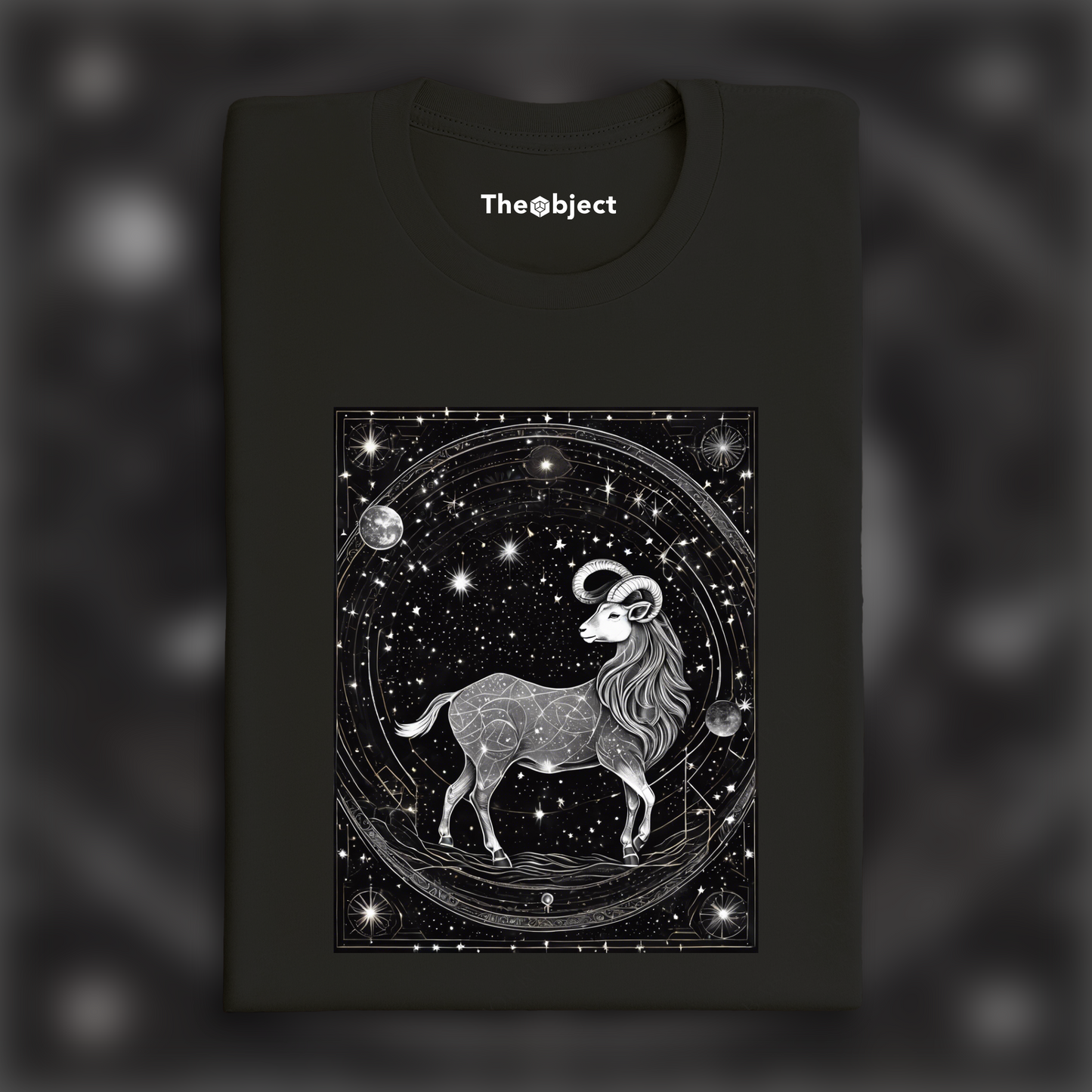 T-Shirt - Constellations beautiful drawing, black background, Astrology, Aries sign - 3993773605