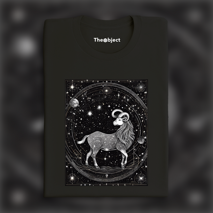 T-Shirt - Constellations beautiful drawing, black background, Astrology, Aries sign - 3993773605