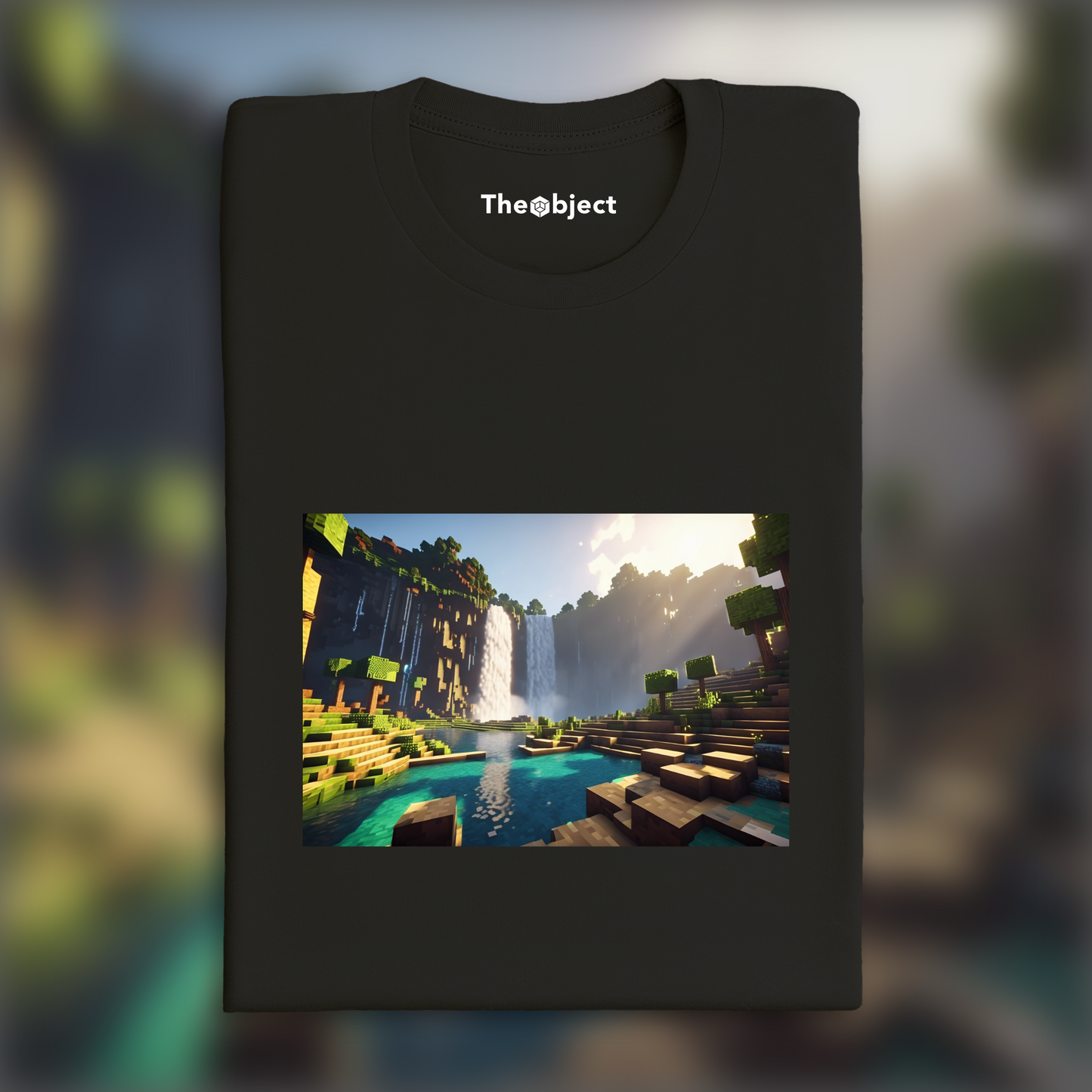 T-Shirt - Minecraft, rain, lightnings and big waterfall - 2808517005