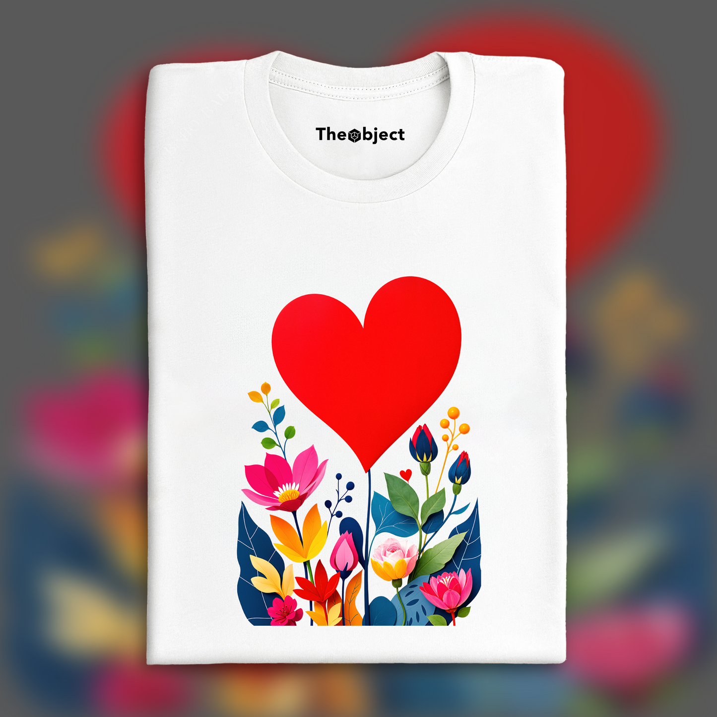 T-Shirt - Floral cut-outs, a big heart