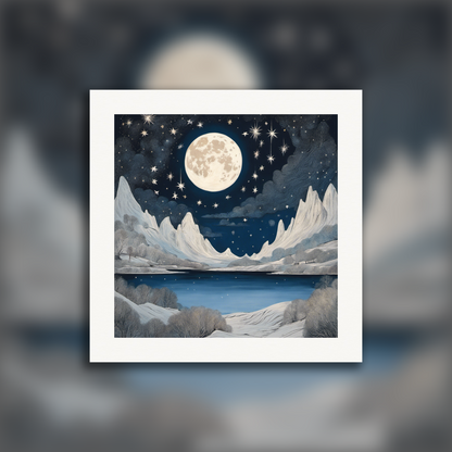 Poster - Moomins atmosphere, Moon and starry sky - 268130932