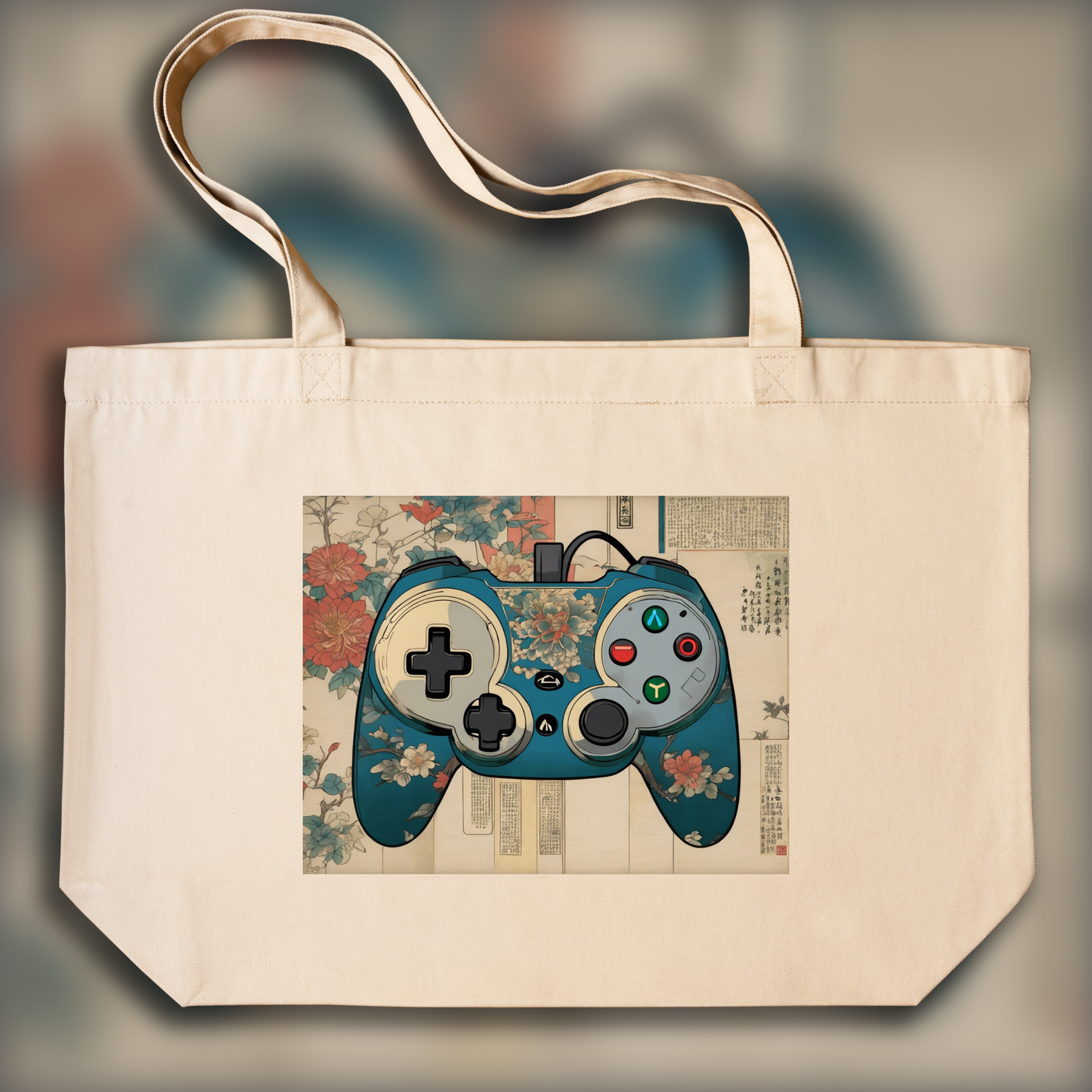 Tote bag - Poetic ukiyo-e views, fleeting moments, a gamepad - 4243254607