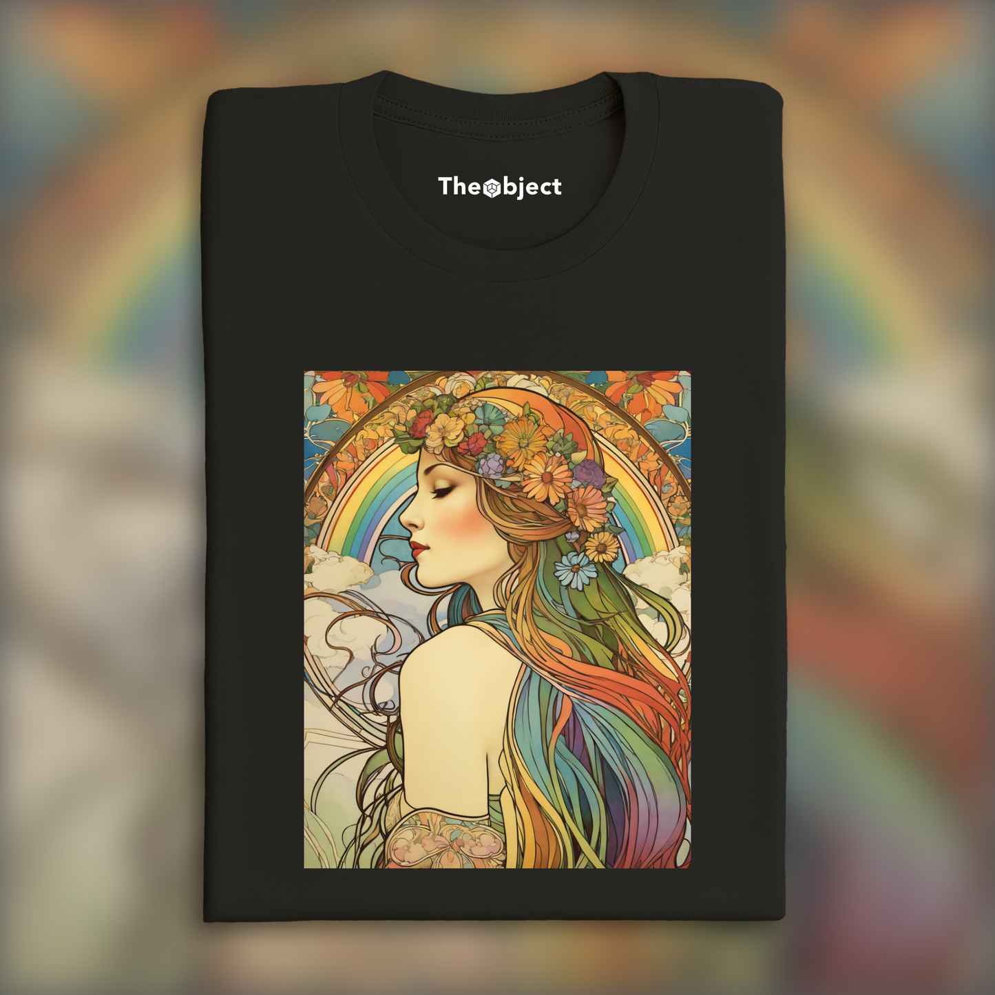 T-Shirt - Enchanting fusion of ornate lines and flowing shapes, Rainbow - 131138101