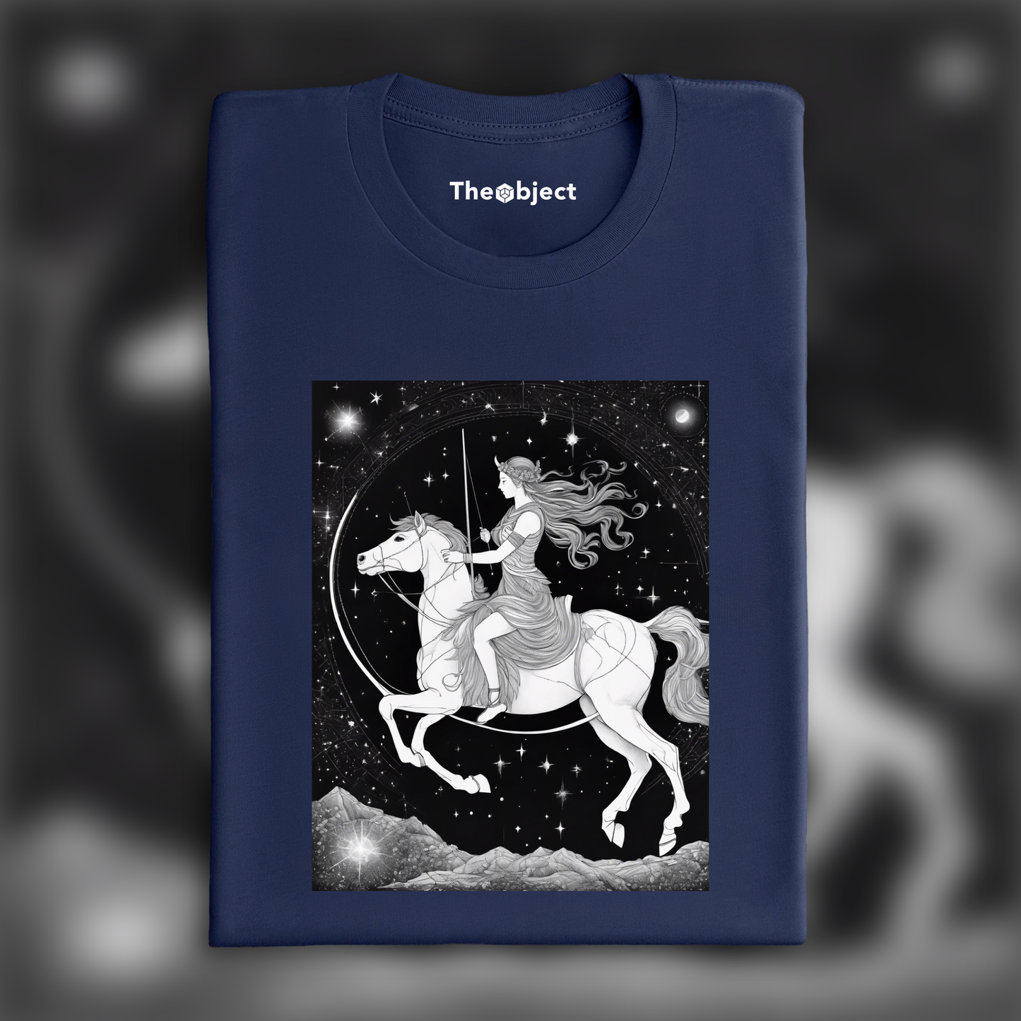 T-Shirt - Constellations beautiful drawing, black background, Astrology, archer centaur - 537764476