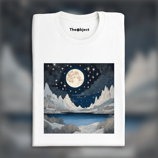 T-Shirt - Atmosphère Moomins, Lune et ciel étoilé - 268130932