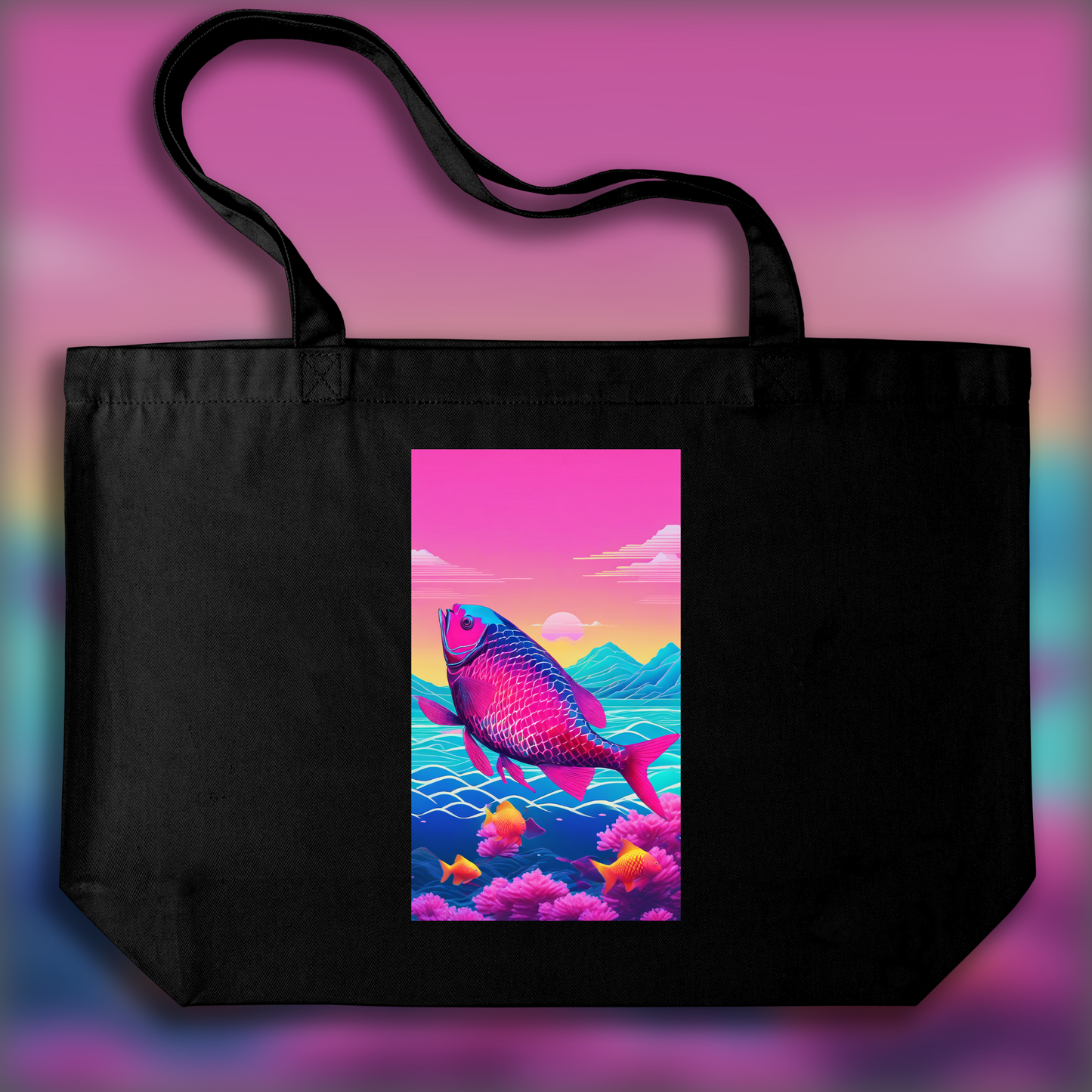 Tote bag - Vaporwave, Poisson - 2557514725