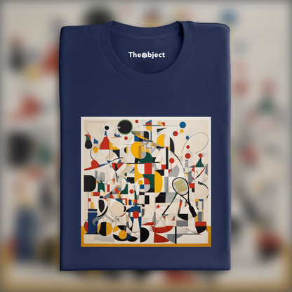 T-Shirt - Lines and geometric figures with floating shapes, playful abstract art, tennis - 2776345056