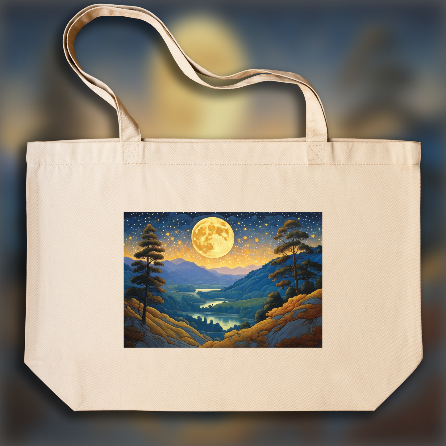 Tote bag - Paul Ranson, Moon and starry sky - 51060819