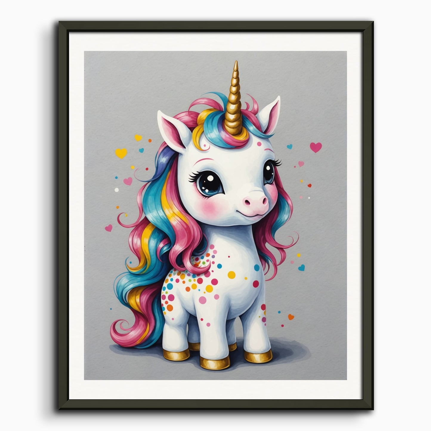 Poster: Japanese contemporary Kawaii artist, A baby cute unicorn