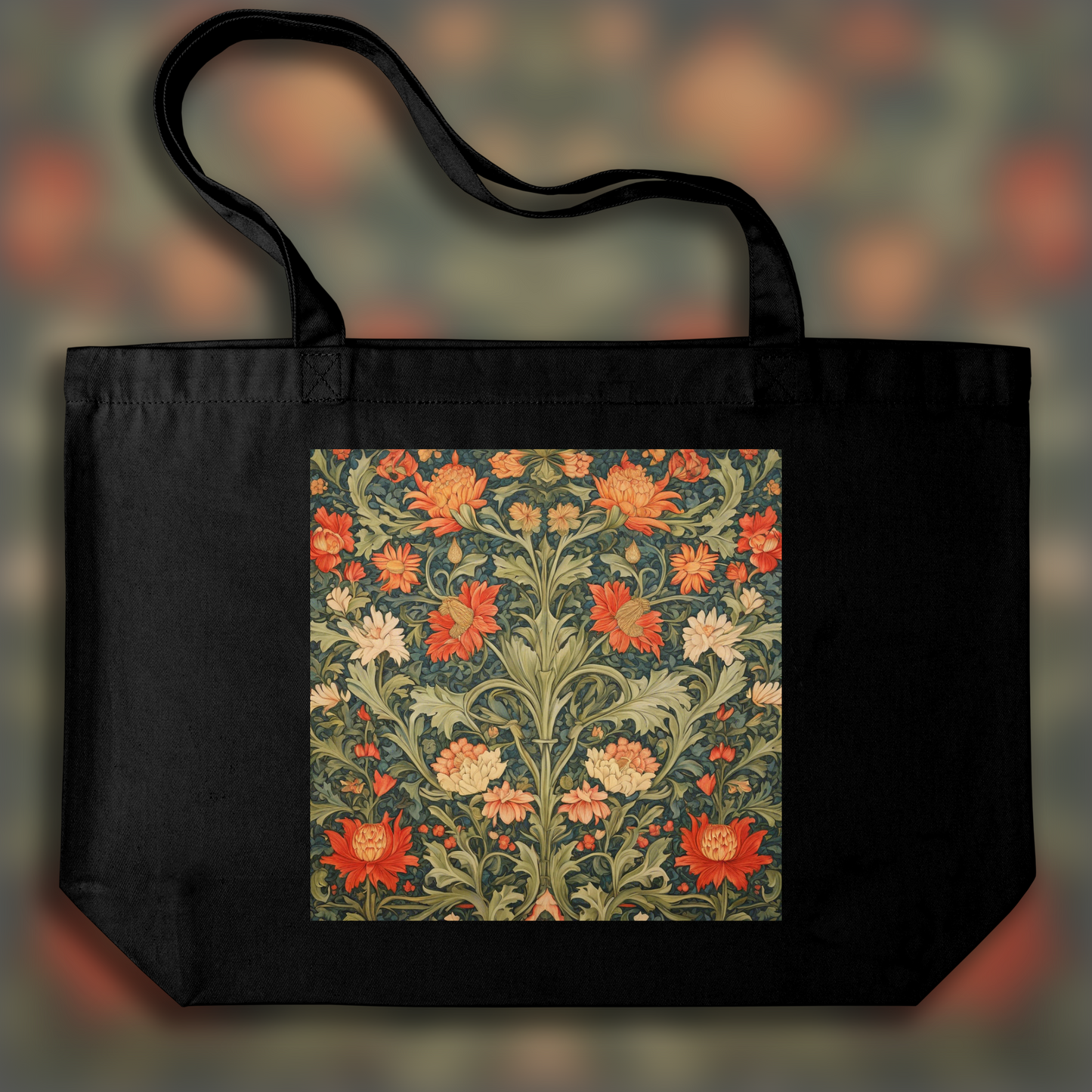 Tote bag - Motifs, floral decoration of 19th century English crafts, Flower Venice - 1611981763