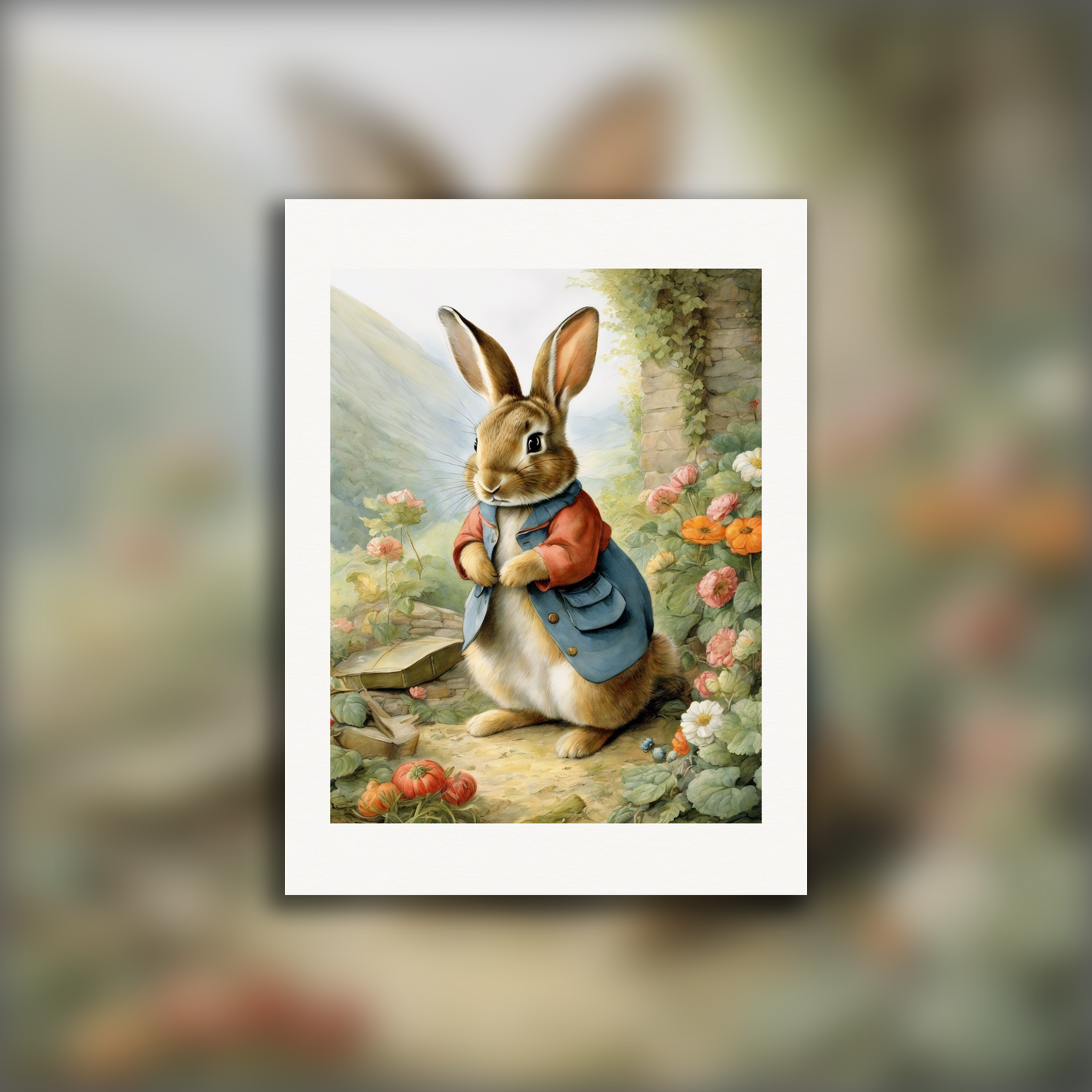 Poster - Charming tales, delicate British watercolors, Rabbit - 2554048842