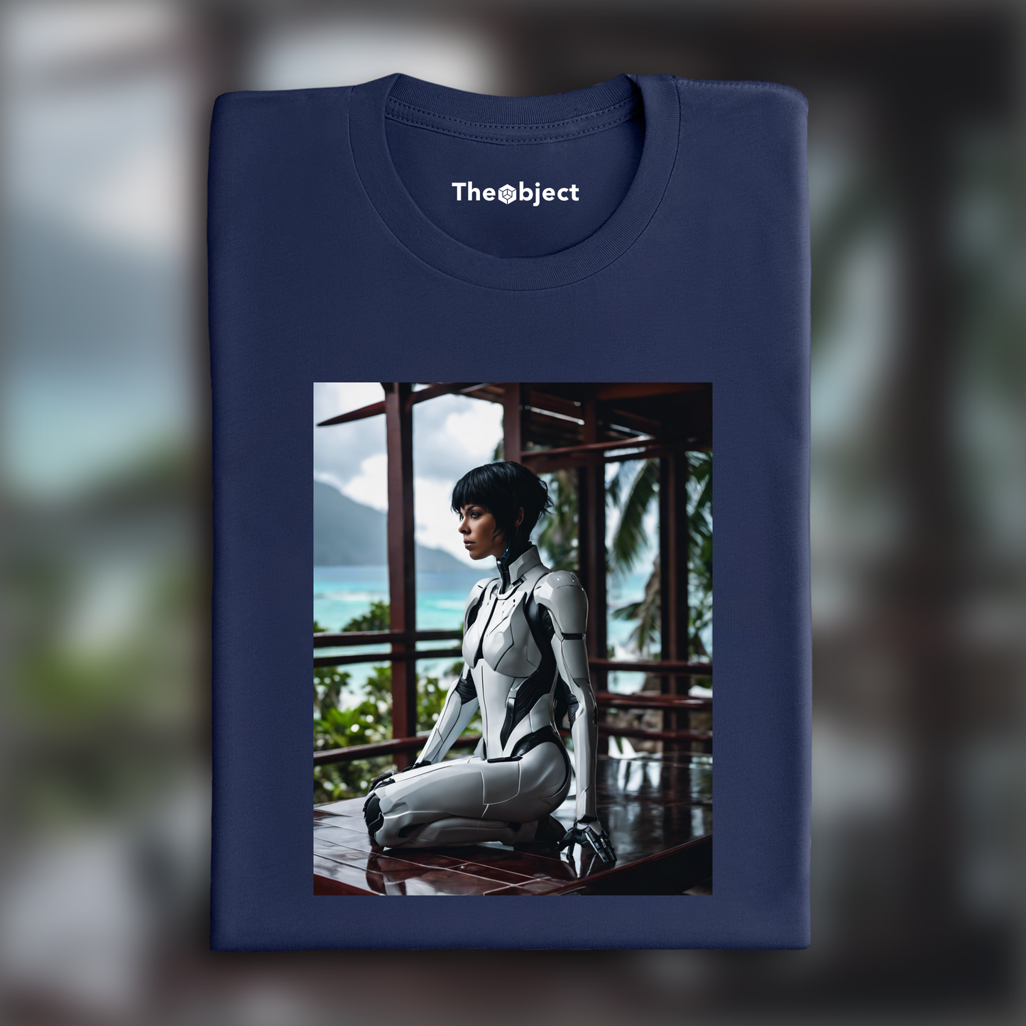 T-Shirt - Realistic photography, Ghost in the shell cyborg, in the Seychelles - 3872038776