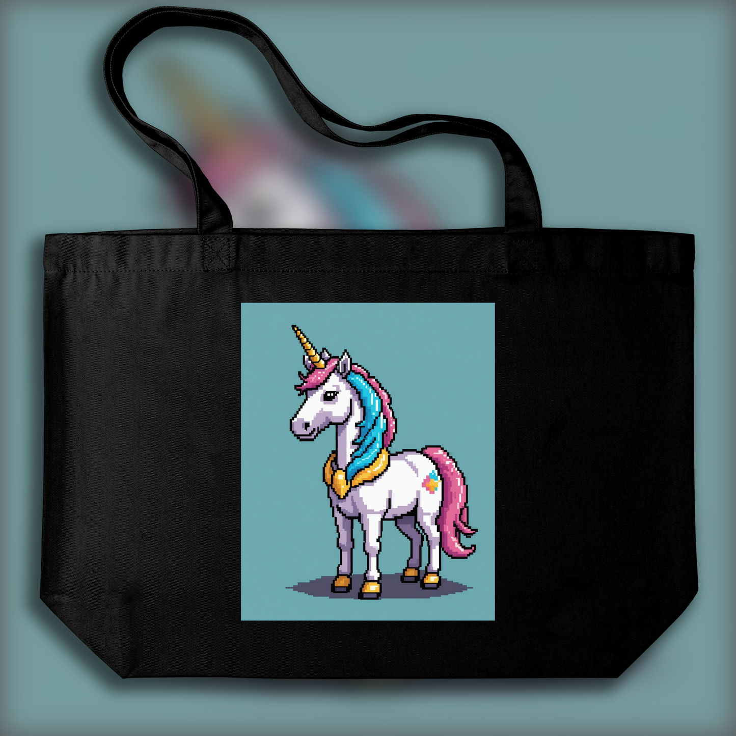 Tote bag - Pixel art, Unicorn - 2862469144