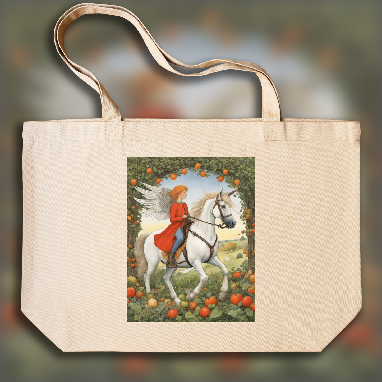 Tote bag - Illustration capturant l'émerveillement et délicatesse de l'enfance, Licorne - 2283368098