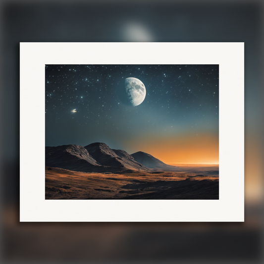 Poster - Landscape cinematography, Moon and starry sky - 3955157093