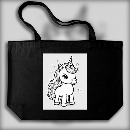 Tote bag - simple coloring page, a baby cute unicorn - 1880253925