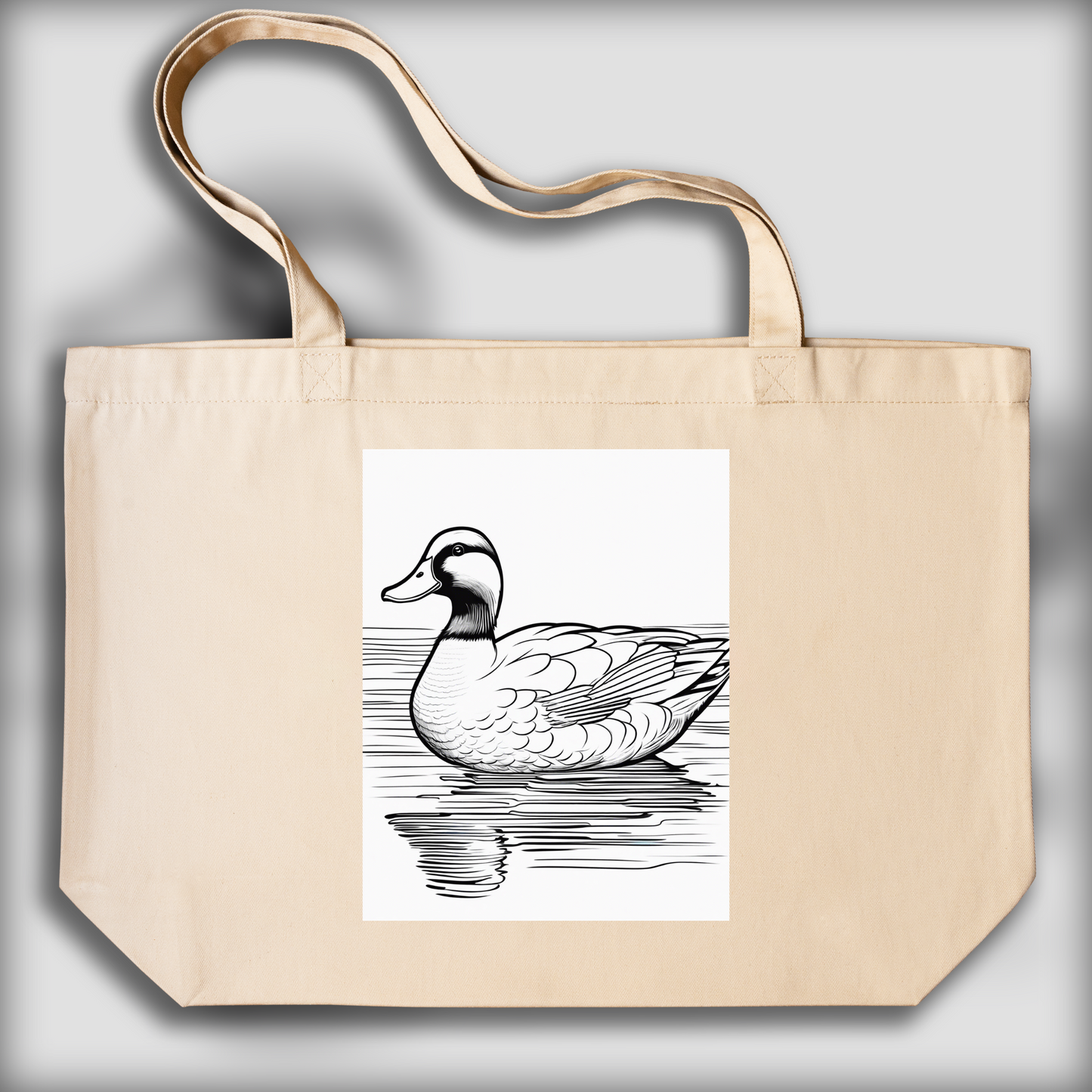 Tote bag - Drawing for coloring, Duck - 3308814761