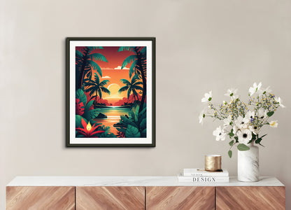 Poster with metal frame: Tropical jungle, Candle