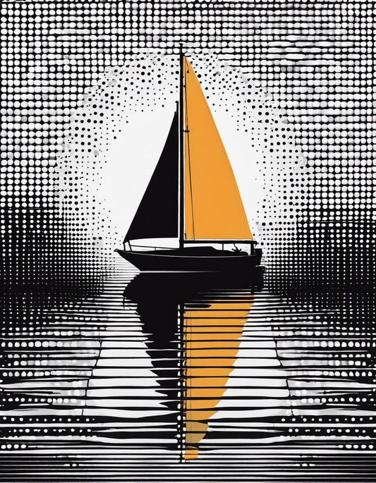 Image - Halftone Dot Art, Boat - 2452135209