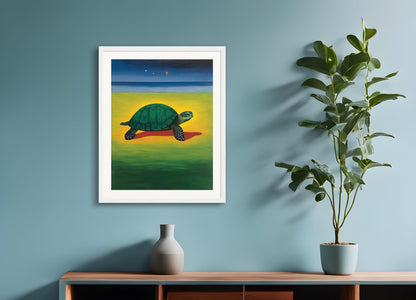 Poster with wood frame: Scottish painting of abstract expressionism, Tortoise