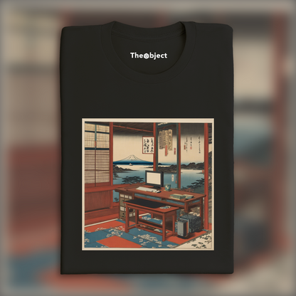 T-Shirt - Poetic ukiyo-e views, fleeting moments, a computer on a table - 204780258