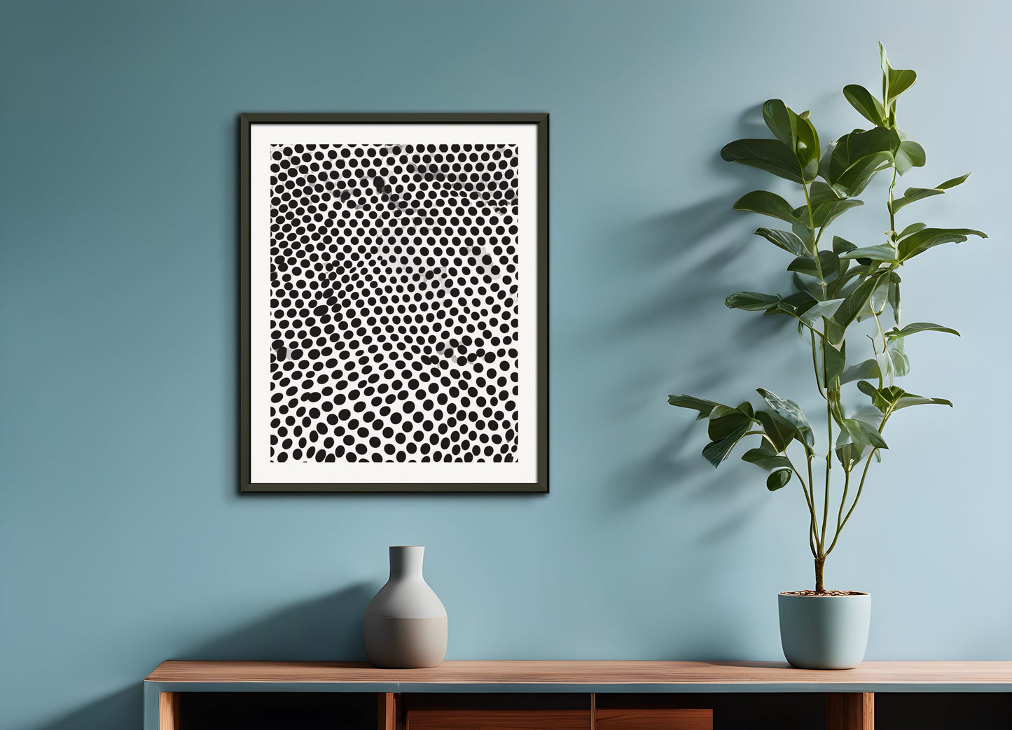 Poster with metal frame: Halftone dot, Cube