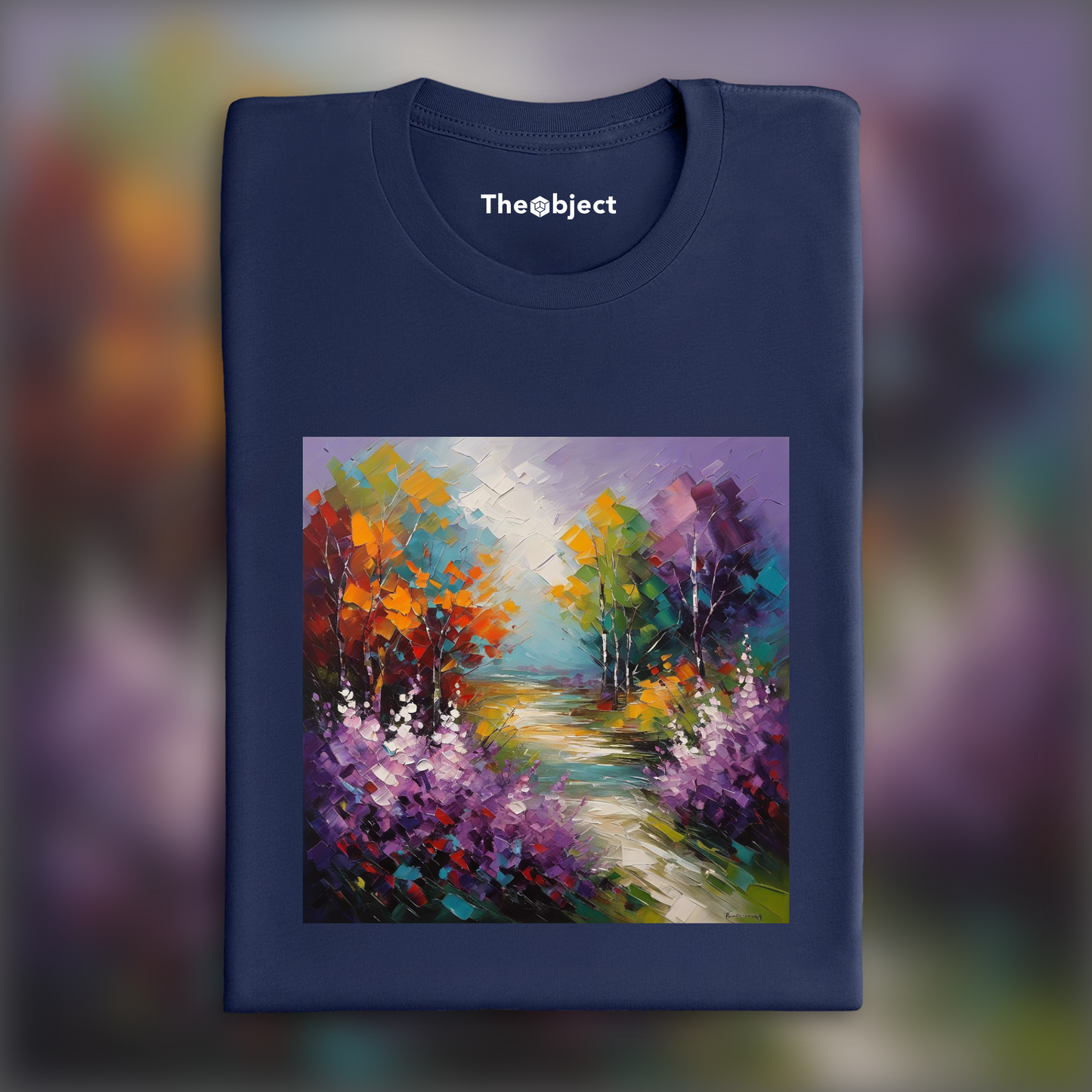 T-Shirt - Scottish Abstract Expressionist Painting, Lilac - 1591056441