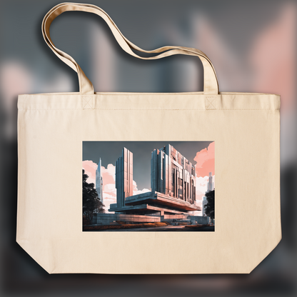 Tote bag - Neo-pop art, Brutalist architecture, city - 1926590654