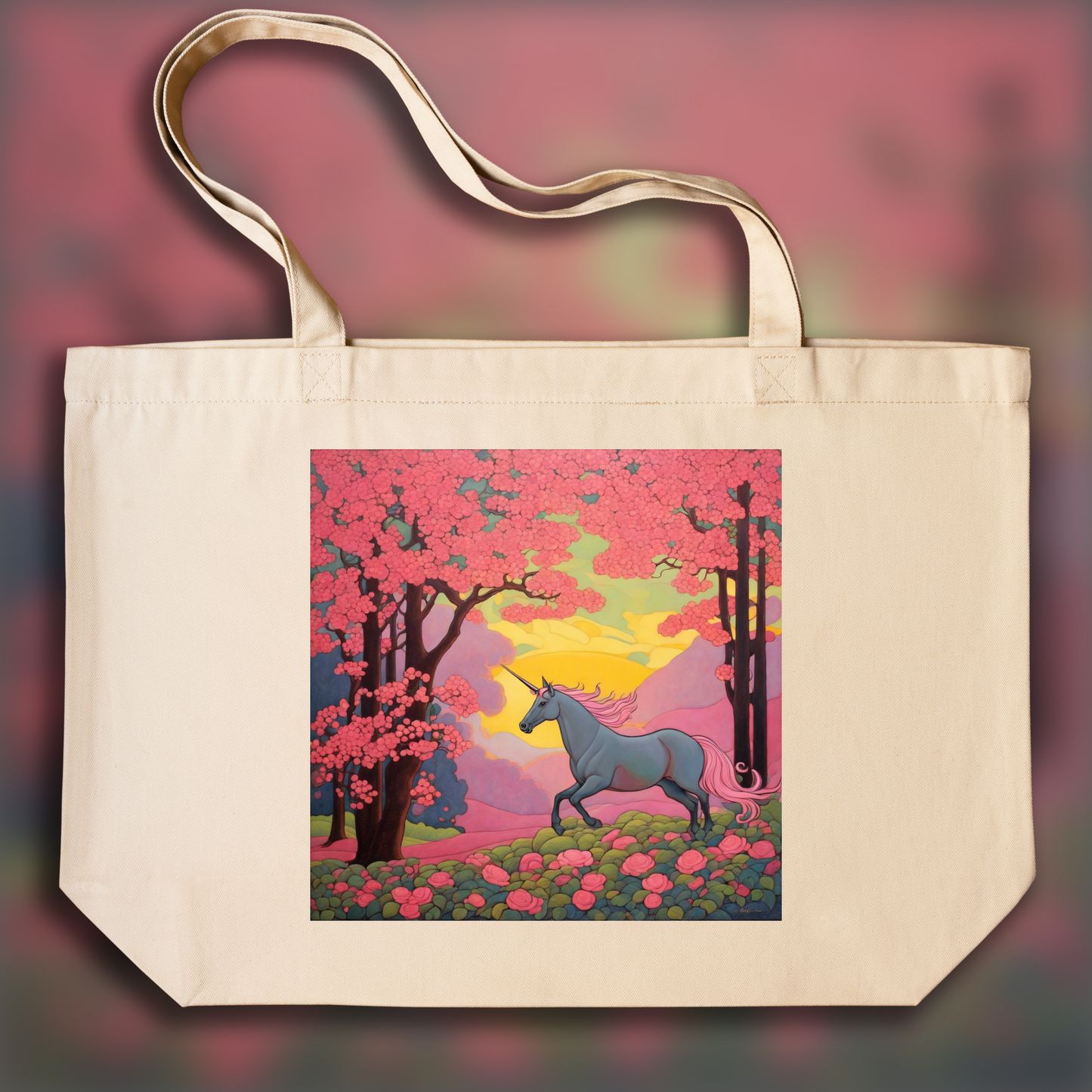 Tote bag - Paul Ranson, Pink unicorn - 2188245025