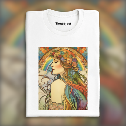 T-Shirt - Enchanting fusion of ornate lines and flowing shapes, Rainbow - 131138101