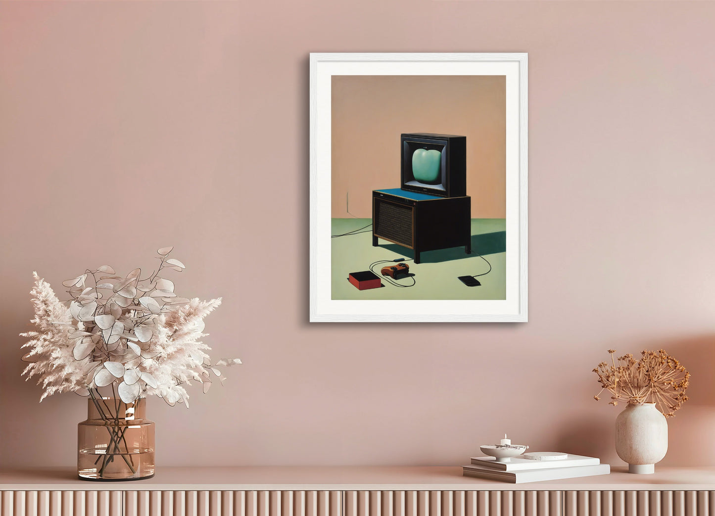 Poster with wood frame: Belgian surrealism, Video game console