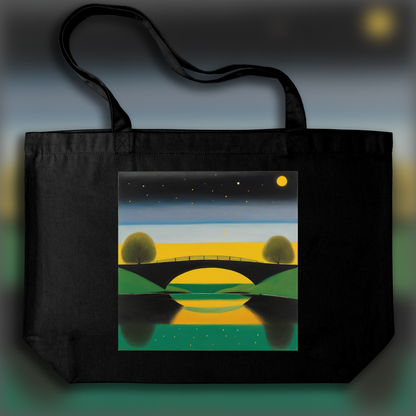 Tote bag - Scottish Abstract Expressionism Painting, Bridge - 3738622811