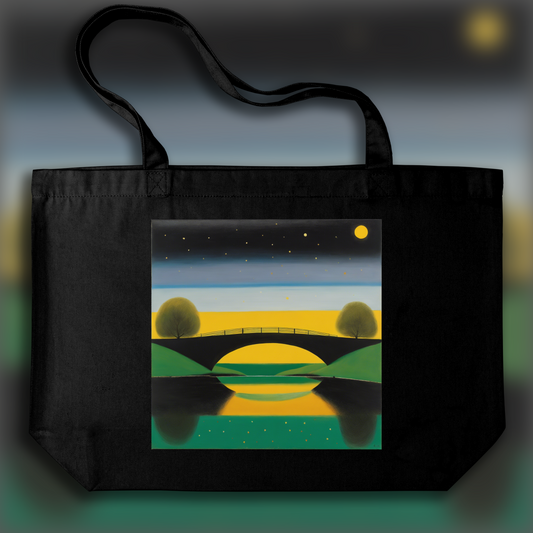 Tote bag - Scottish painting of abstract expressionism, Bridge - 3738622811
