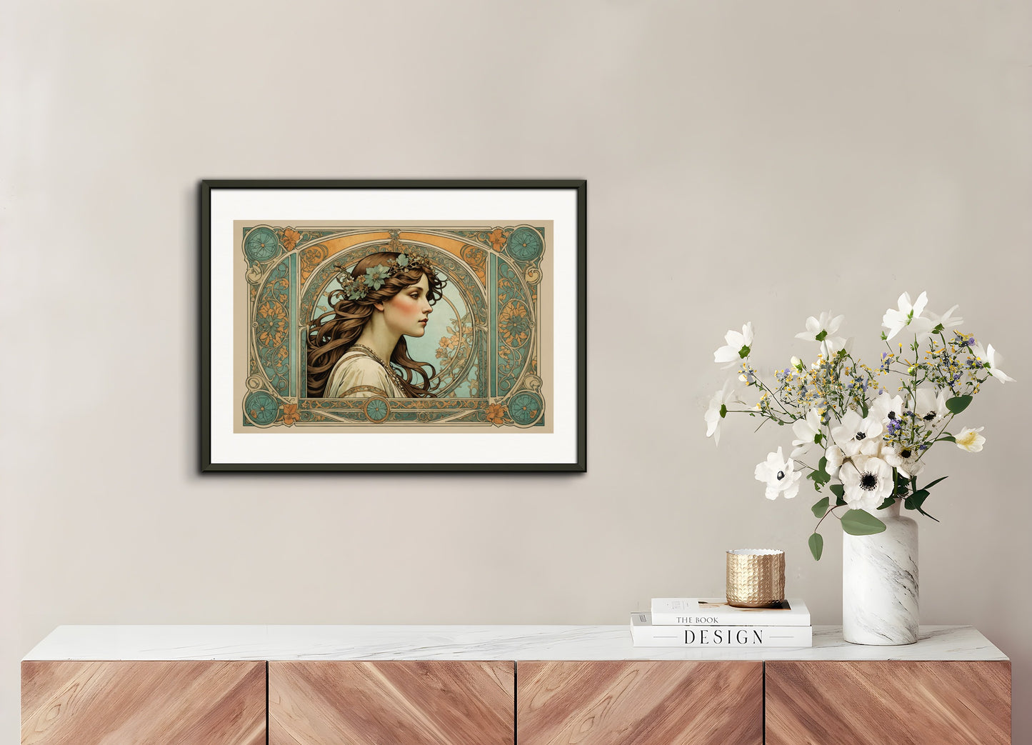 Poster with metal frame: Enchanting fusion of ornate lines and flowing shapes, Television