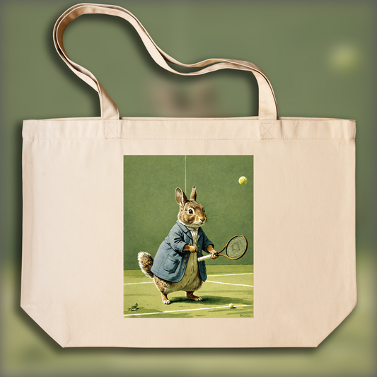 Tote bag - Charming tales, delicate British watercolors, Tennis - 246899923