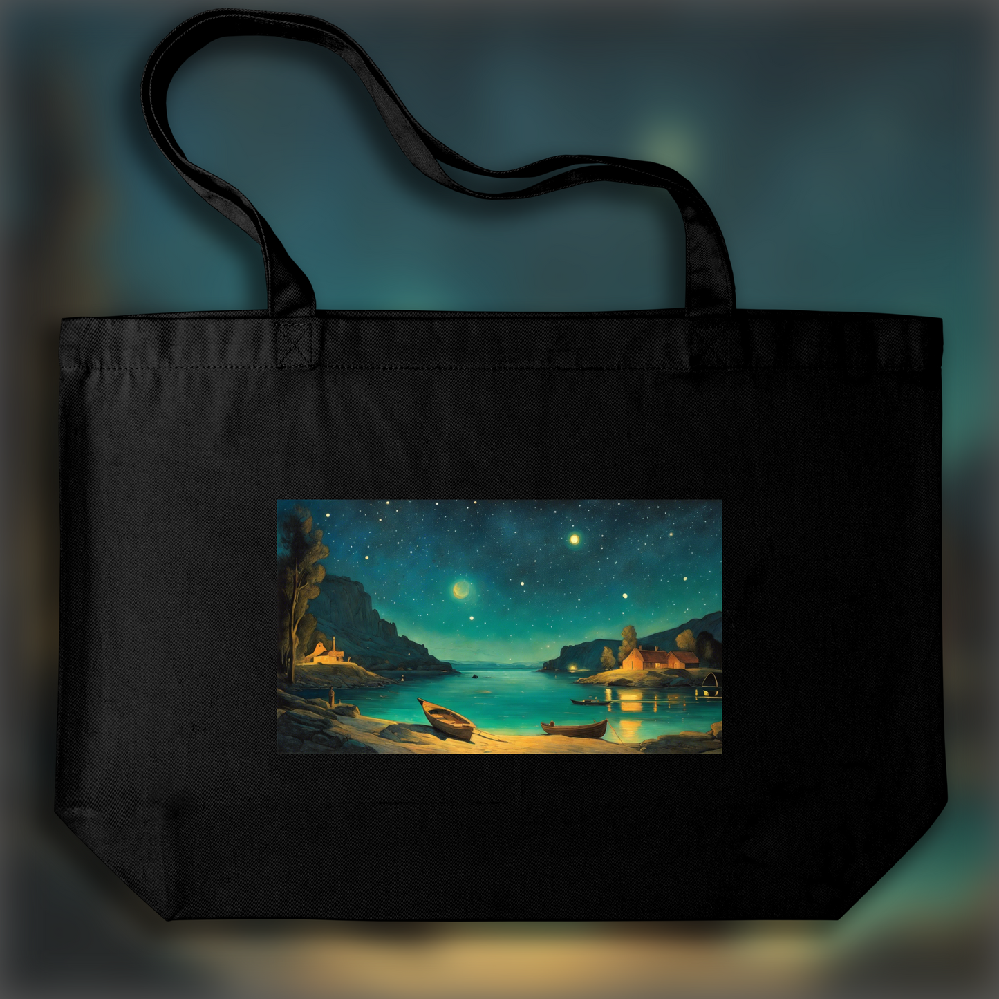 Tote bag - Post-impressionism with innovative forms, Astronomy - 3988160199